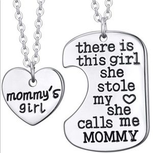 Mommy and daughter charms w/ Necklace